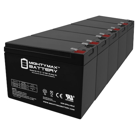 12V 10AH SLA Battery Replacement For Sentry PM12101 - 5 Pack